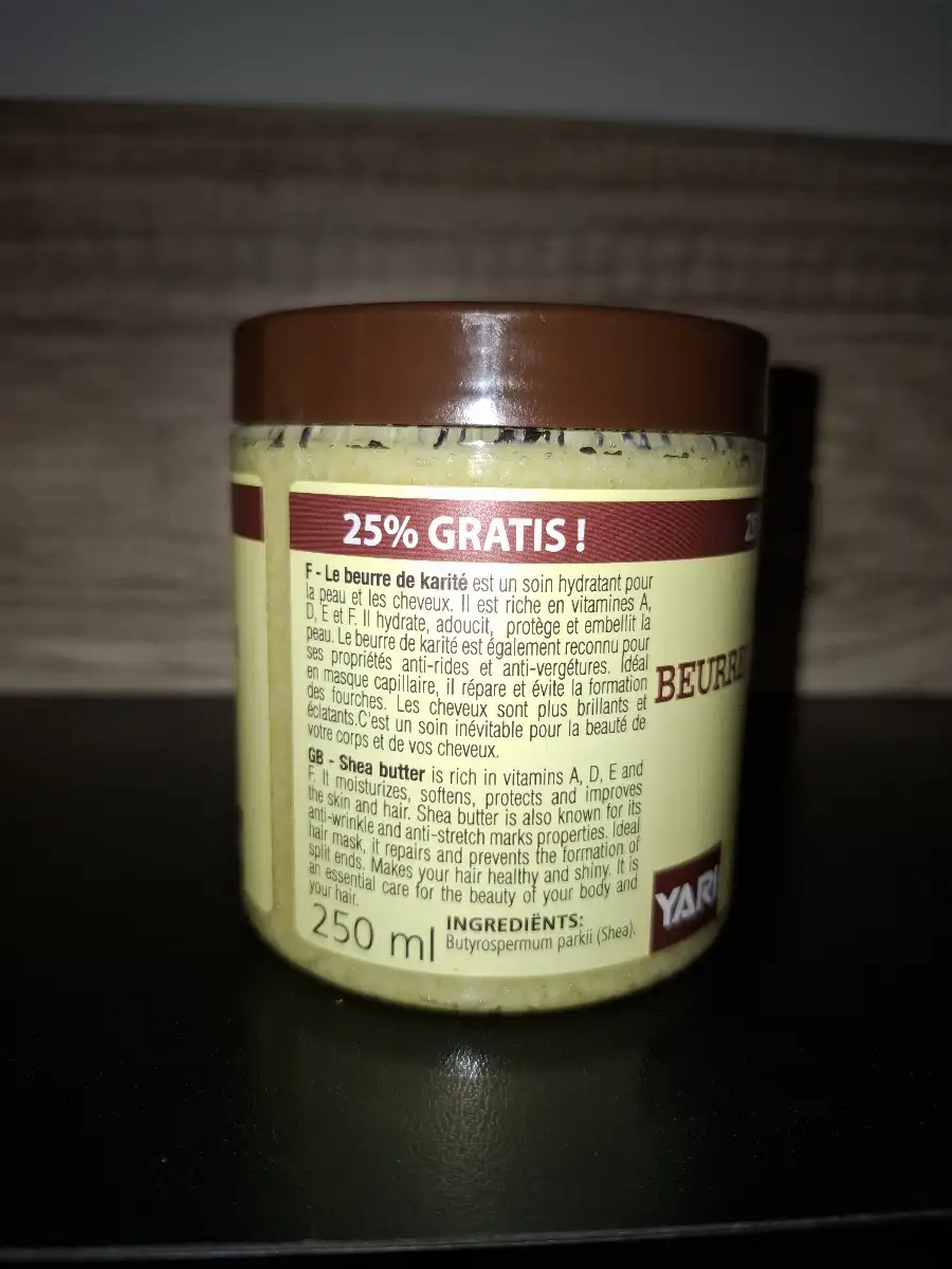 Beurre de Karité 100% Pure 250 ml - Yari